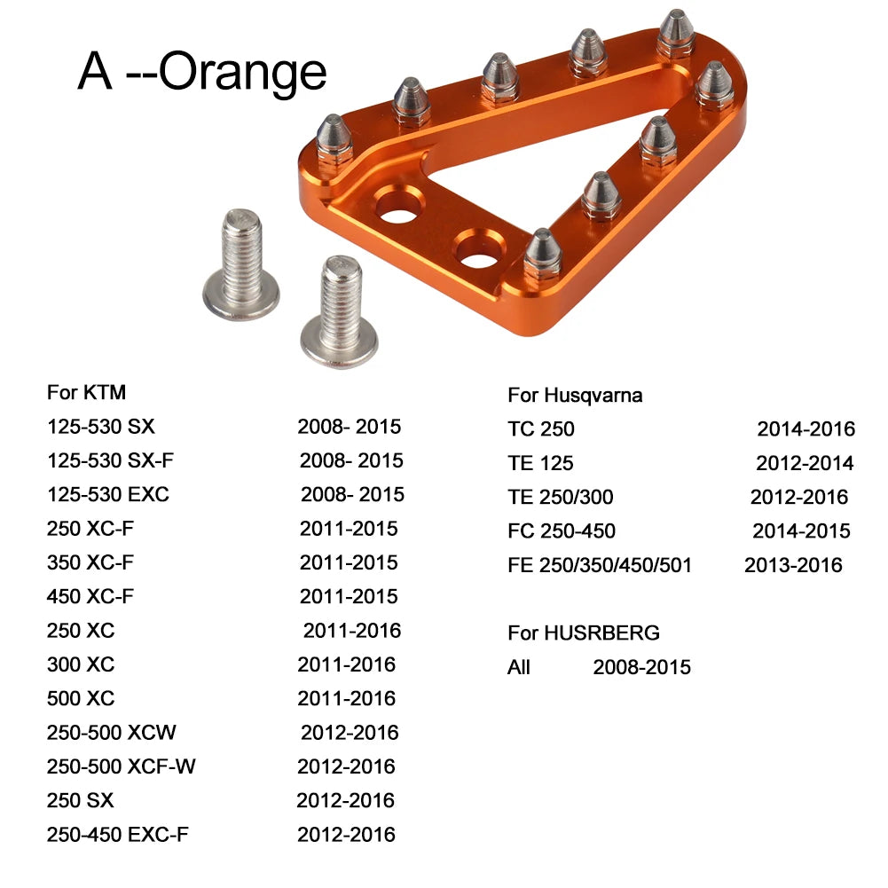 Rear Foot Brake Pedal Lever Step Tip Plate For KTM EXC EXCF SX SXF XC XCF XCW XCFW For Husqvarna TC FC TX FX MX Motocross