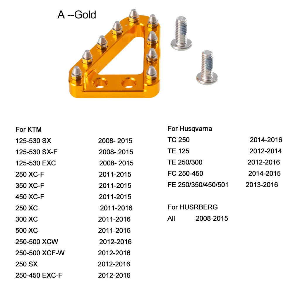 Rear Foot Brake Pedal Lever Step Tip Plate For KTM EXC EXCF SX SXF XC XCF XCW XCFW For Husqvarna TC FC TX FX MX Motocross