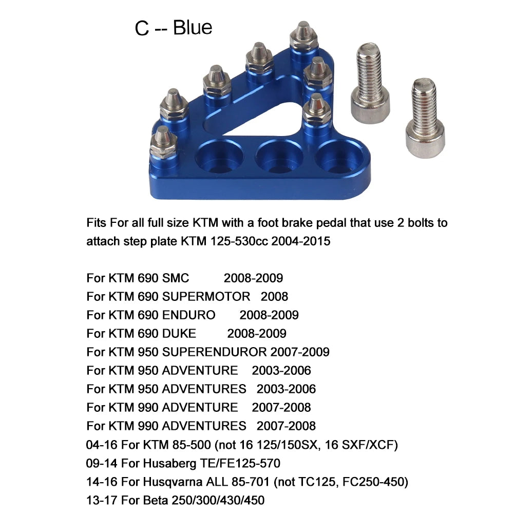 Rear Foot Brake Pedal Lever Step Tip Plate For KTM EXC EXCF SX SXF XC XCF XCW XCFW For Husqvarna TC FC TX FX MX Motocross
