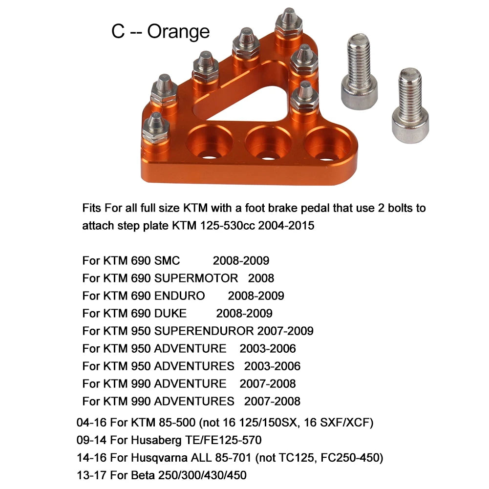 Rear Foot Brake Pedal Lever Step Tip Plate For KTM EXC EXCF SX SXF XC XCF XCW XCFW For Husqvarna TC FC TX FX MX Motocross